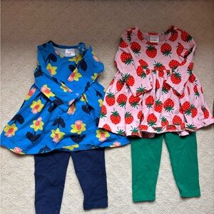 Hanna Andersson dress and leggings set bundle. Size 12-18 mos